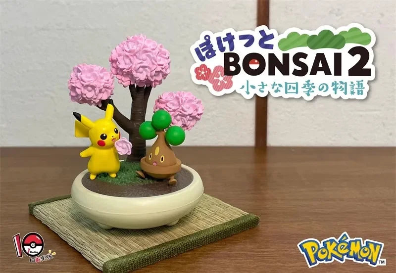 Original Re-ment Pokemon Potted Plant Figure Froslass Chespin Pikachu Squirtle Growlithe Lugia Model Action Figurine Xmas Gift