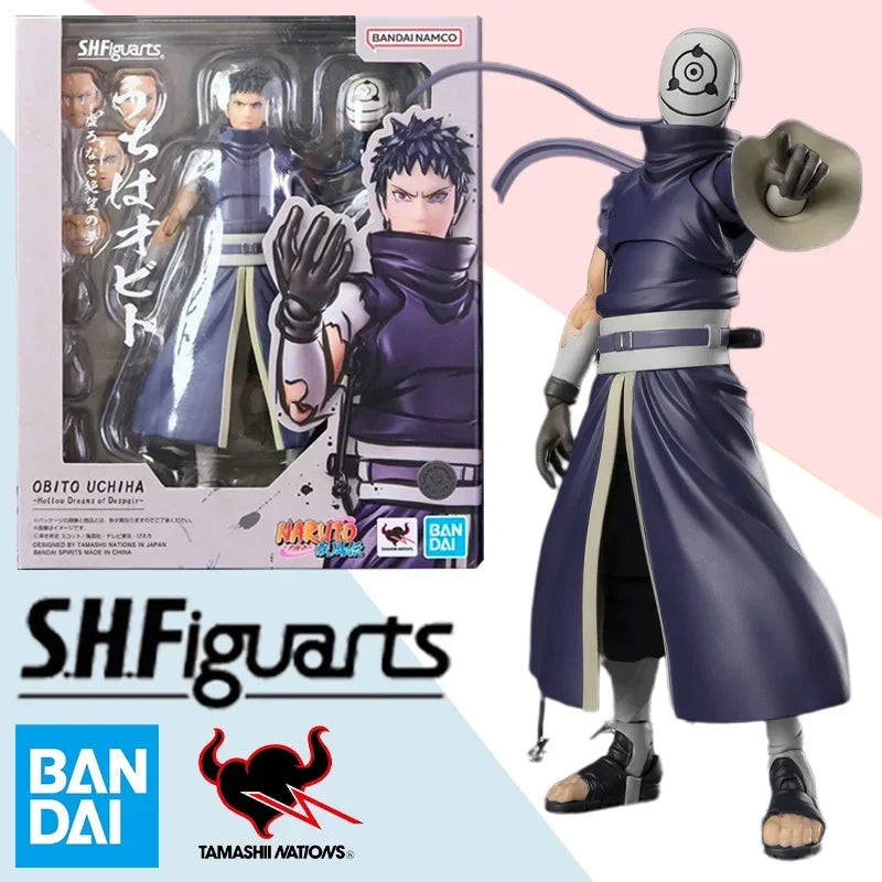 Bandai Anime Action Figure Naruto SHFiguarts SHF Uchiha Obito Hatake Kakashi Finished Model Collection Toy Gift for Kid