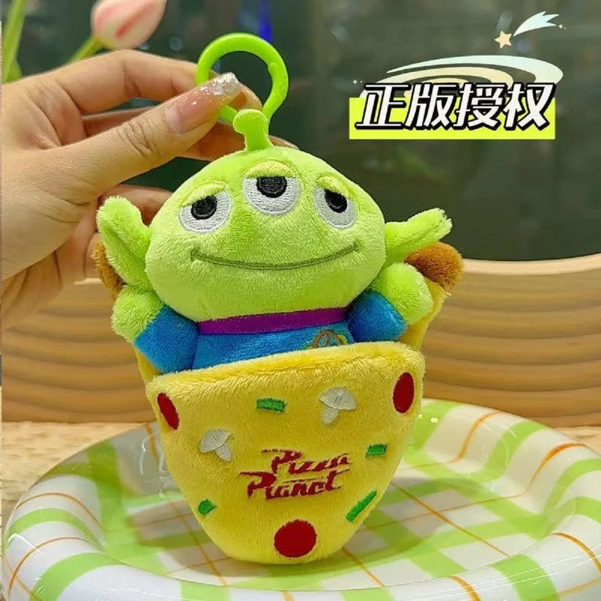 Disney Toy Story Alien Cute Kawaii Three Eyes Boy Plush Pendant School Bag Backpack Pendant Keychain Plush Toy Birthday Gift