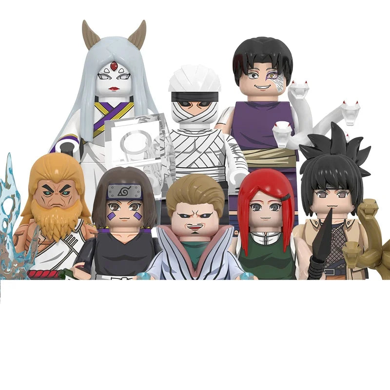 Naruto Sasuke Sakura Kakashi Obito Jiraiya Tsunade Anime Mini Man Blocks Figure