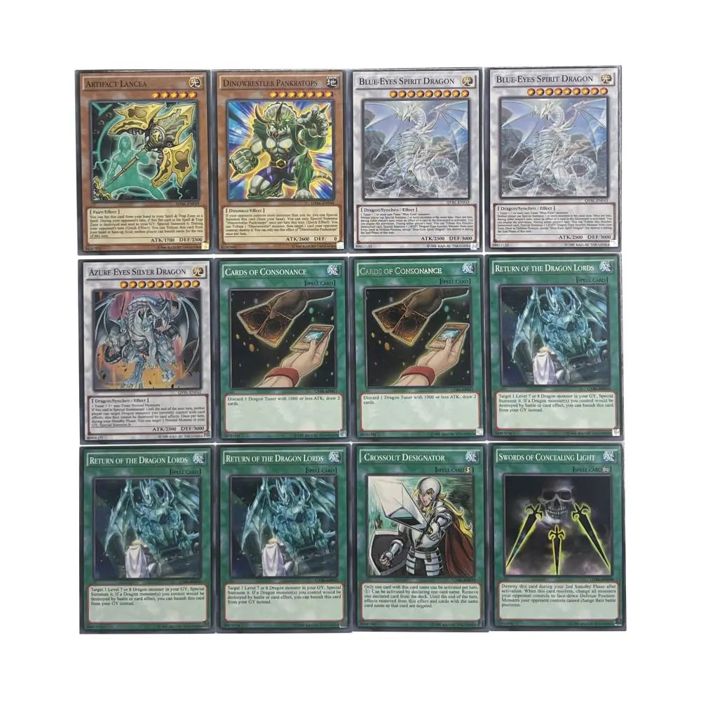 Yu-Gi-Oh Deck 831 BLUE-EYES-WHITE DRAGON PACK English Holographic Golden White Dragon Duel Game Collection Card with Tin Box