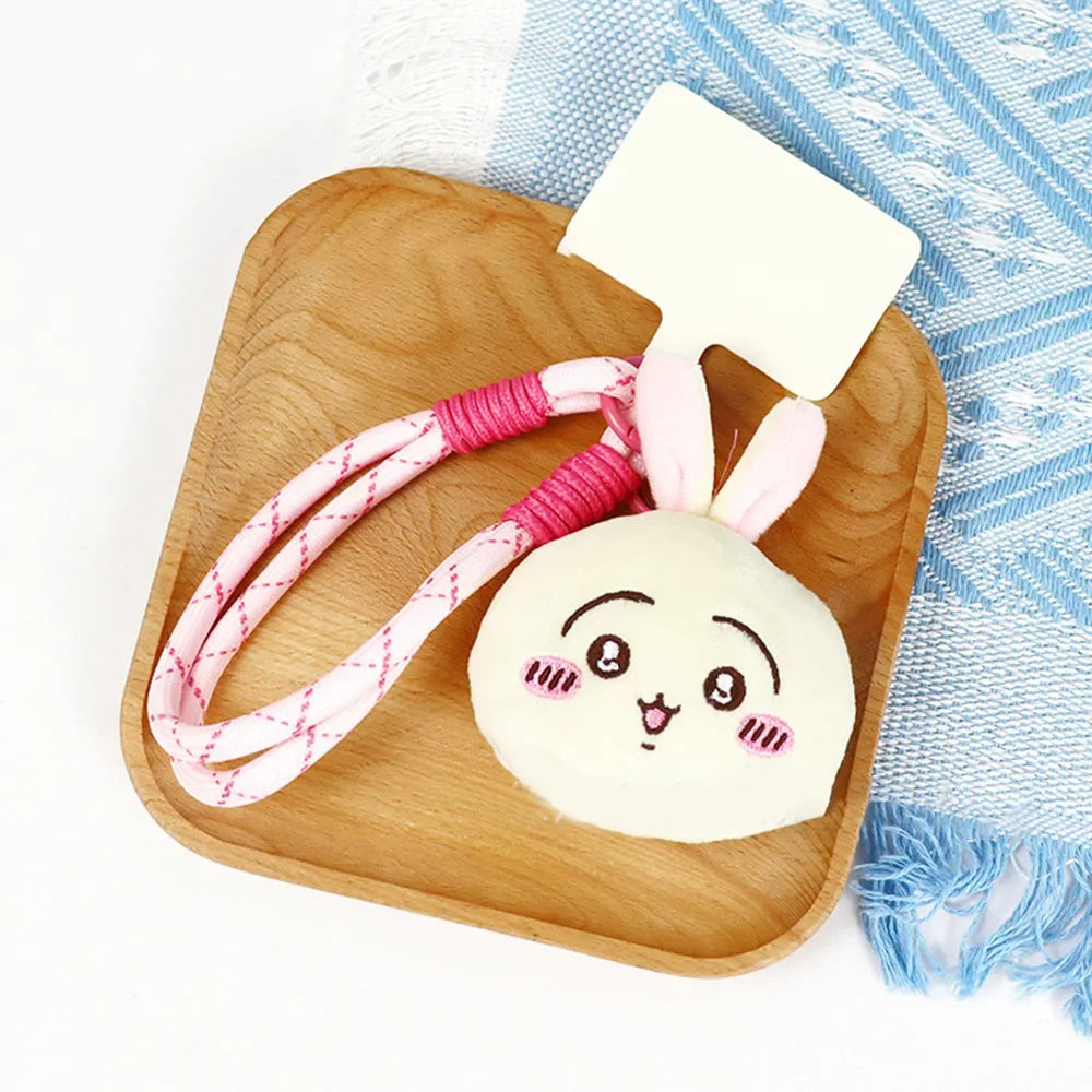 Cute Cartoon Chiikawa Usaqi Plush Doll Key Chain Mobile Rope for Kids Boys Girls Backpack Pendant