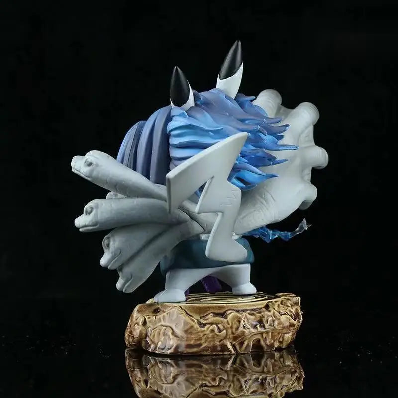 Anime Naruto Q Version Pikachu COS Curse Mark Sasuke Uchiha PVC Action Figures Toys Model Statue 10cm