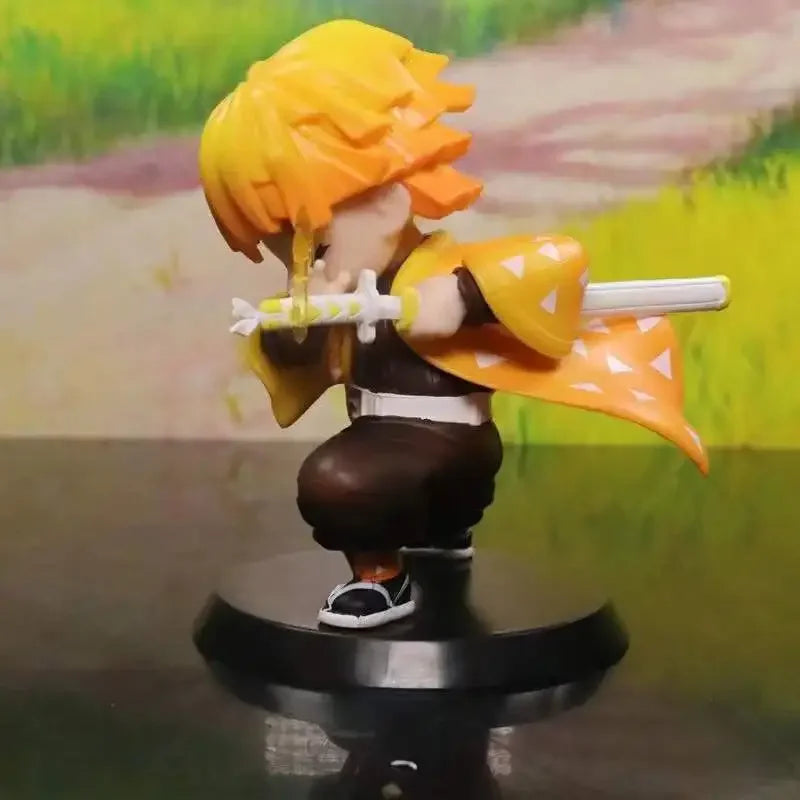 Demon Slayer Figure Kamado Tanjirou Tomioka Giyuu Kanroji Mitsuri Action Figure Q Version Model Cartoon Desktop Decor Toys Gift