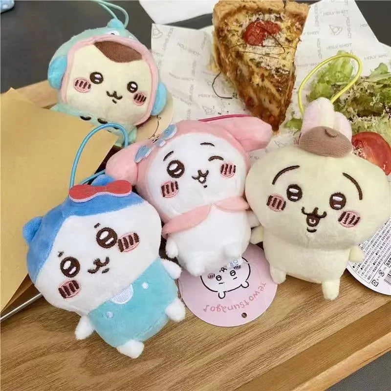 Chiikawa Self-deprecating Bear Collaboration Sanrioin Plush Doll Helo Kiity1 Melodyi Kuromev Sachiji Plush Toy Keychain Decorate