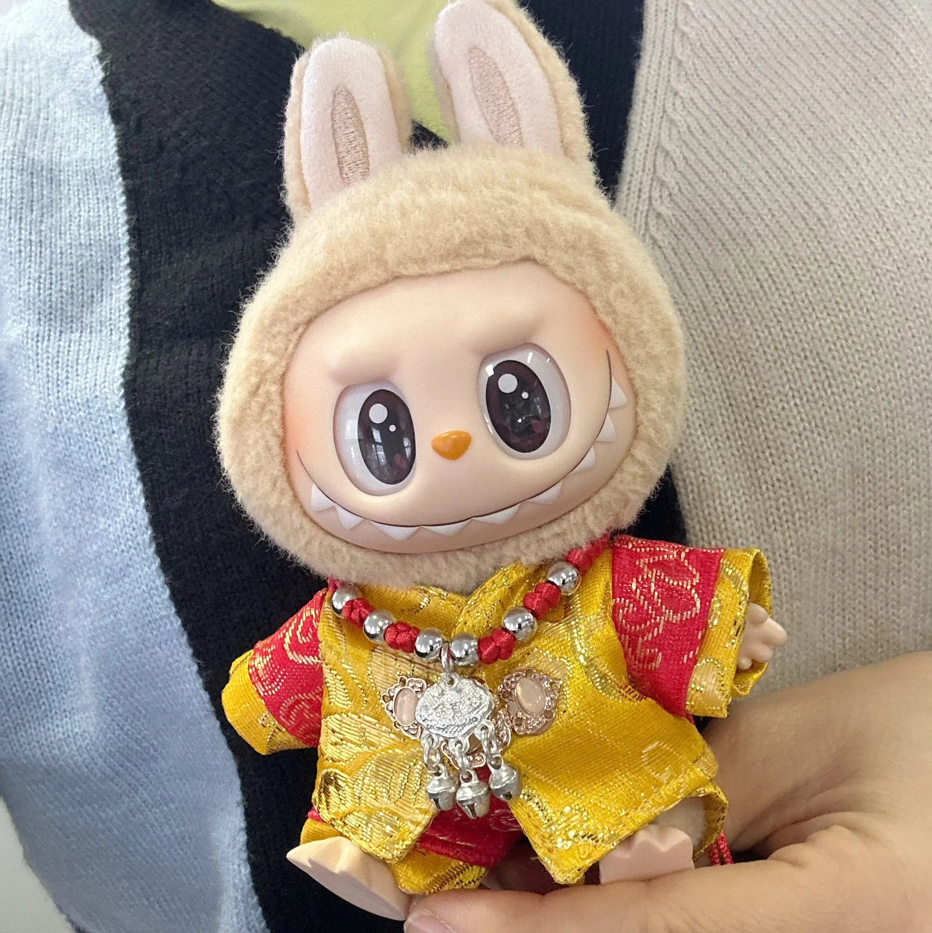 17cm Labubu I II Idol Dolls Scarf Hat Suits Clothing Plush Doll'S Clothes Outfit Accessories For Korea Kpop Exo Sitting Party