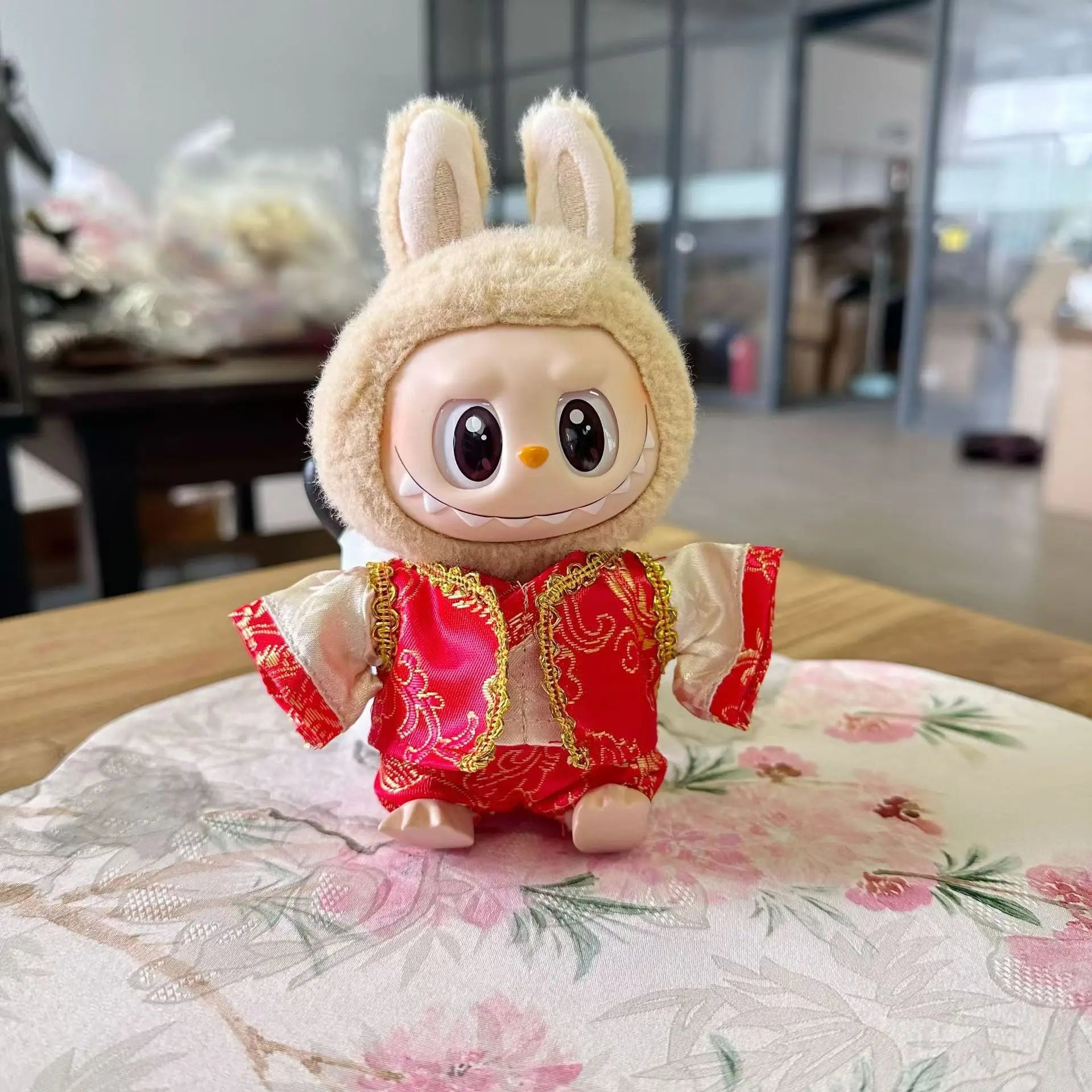 17cm Labubu I II Idol Dolls Scarf Hat Suits Clothing Plush Doll'S Clothes Outfit Accessories For Korea Kpop Exo Sitting Party
