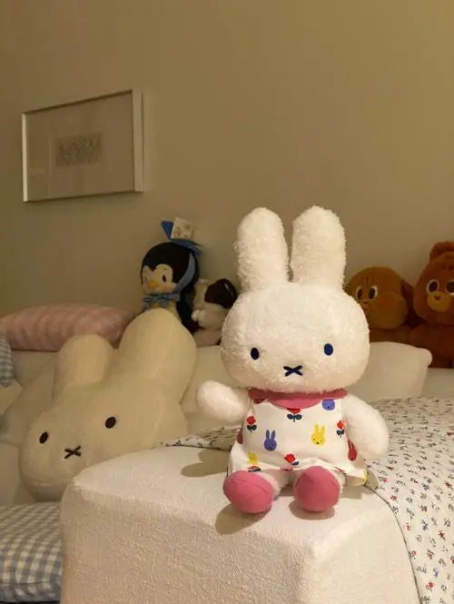 Kawaii Miffy Rabbit Plush Toy Figure Doll 25cm Cotton Doll Cartoon Cute Animation Decoration Christmas Gift