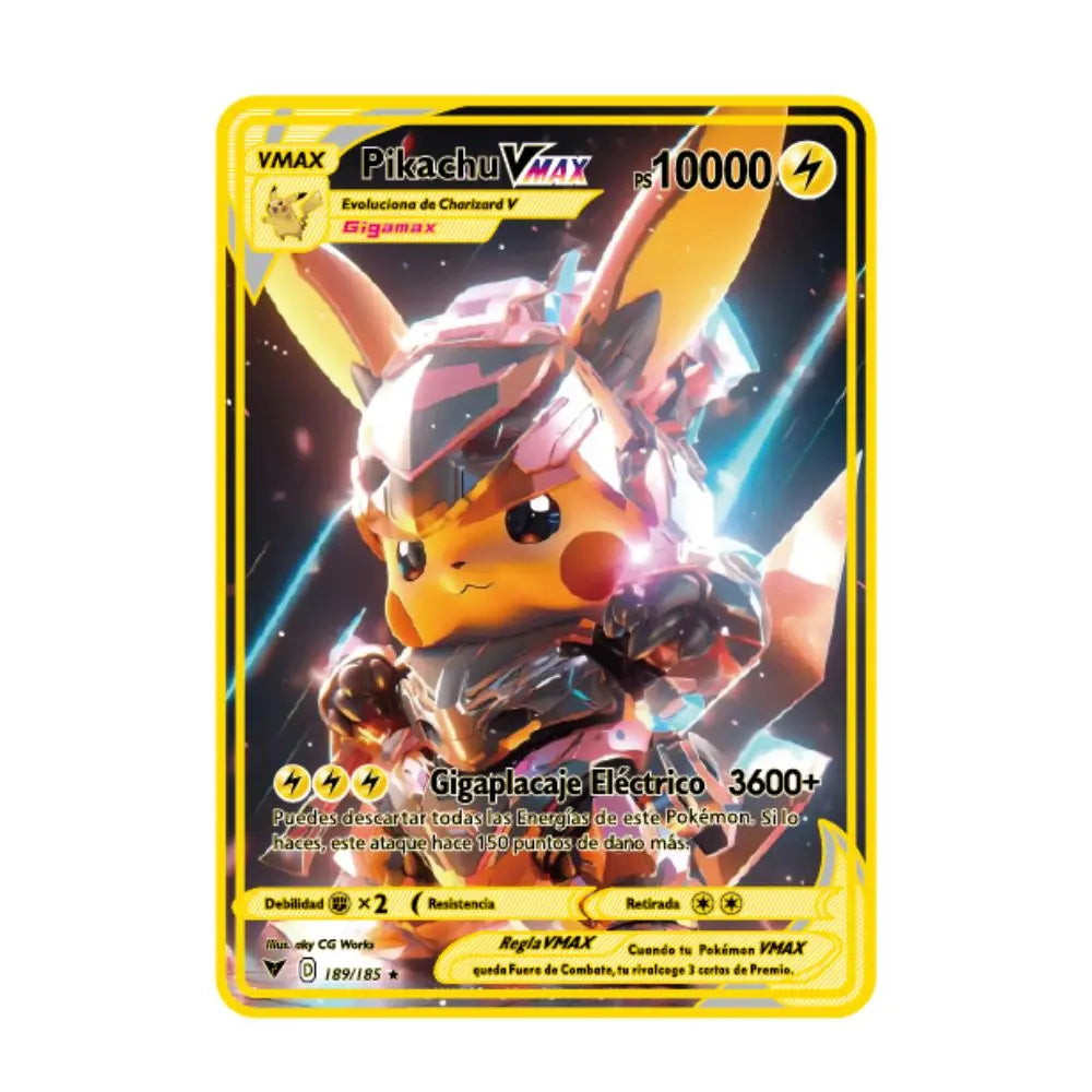 2024 New Spanish Pok é mon Cards Metal Pokemon Letters Spanish Pokemon Iron Cards Mewtwo Pikachu Gx Charizard Vmax Cartas Pok é
