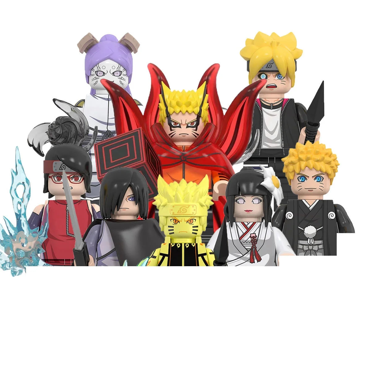 Naruto Sasuke Sakura Kakashi Obito Jiraiya Tsunade Anime Mini Man Blocks Figure