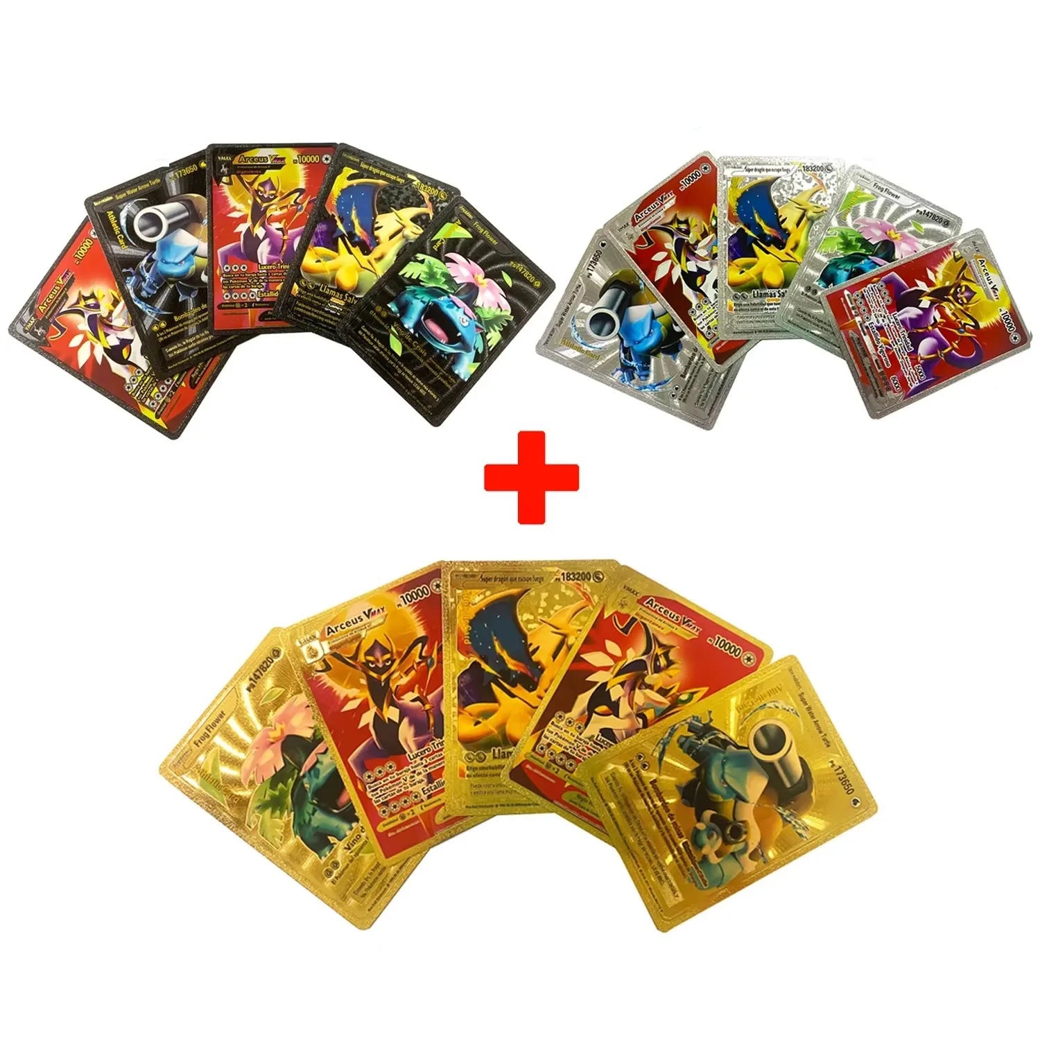Pokemon Cards French Pikachu Gold Silver Black Silver Vmax GX V English Spanish French German Pokemon Collection Card Toys Gifts