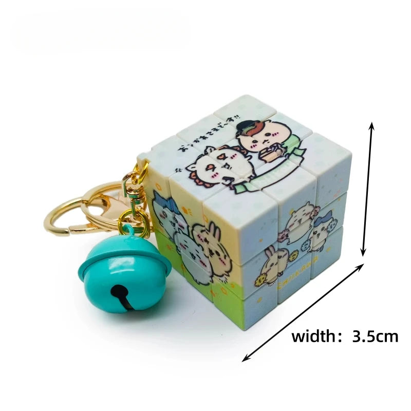 Chiikawa Rubik's Cube Key Chain Puzzle Cute Magic Cartoon Pencil Student Bag Hanging Decoration