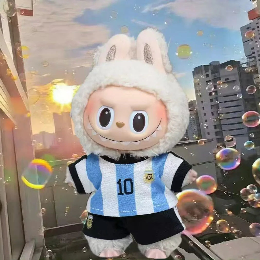 Clothes 17cm First Second Generation Labubu Basketball Clothes Cute Doll Decoration Handmade Doll Clothes