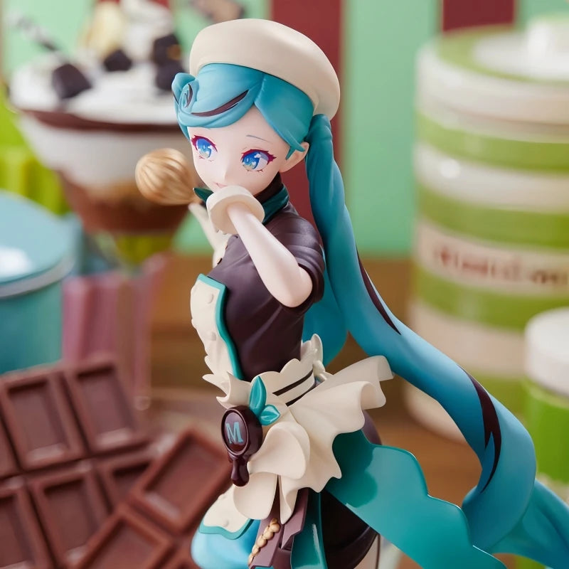 21cm Hatsune Miku Figure Hatsune Miku Chocolate Pastry Chef Figure Collection Luminasta Series Ko Model Toy Gift Customized