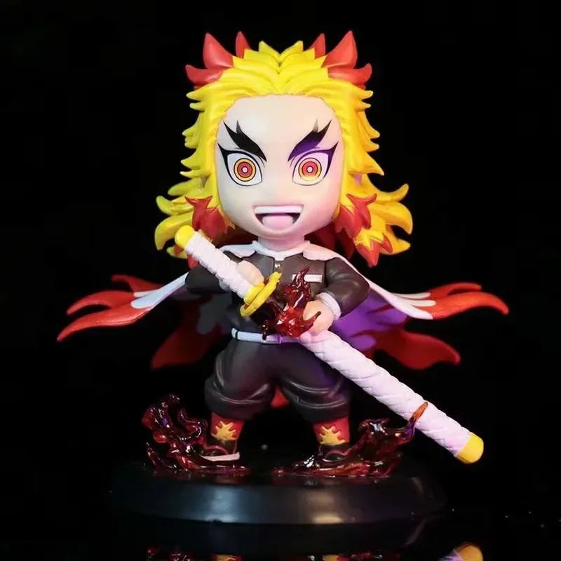 Demon Slayer Figure Kamado Tanjirou Tomioka Giyuu Kanroji Mitsuri Action Figure Q Version Model Cartoon Desktop Decor Toys Gift