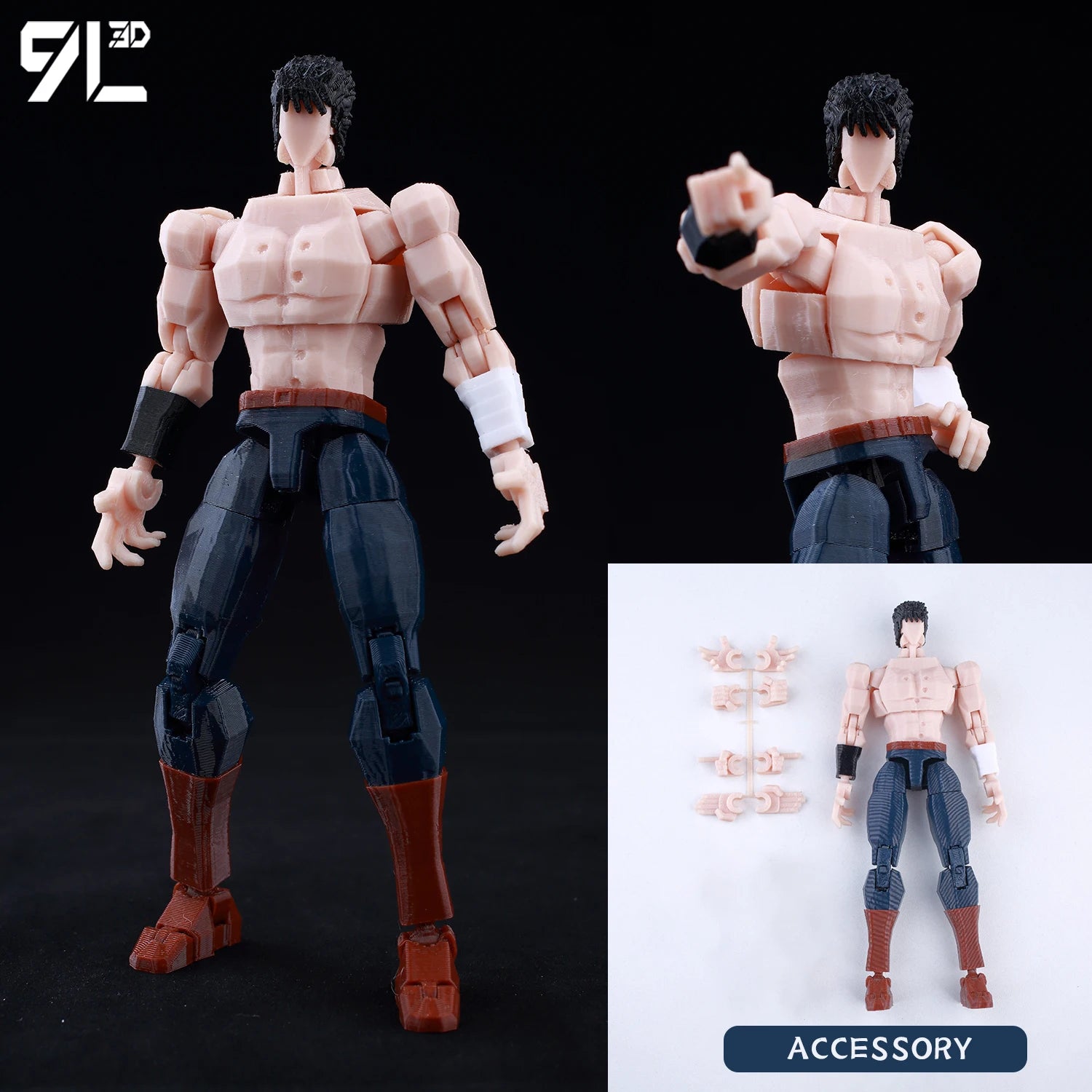 9L 3D Printed Demon Slayer Tanjiro Kamado Lucky Dummy 13 Movable Shapeshift Action Figures Mannequin Toys for Anime Fans