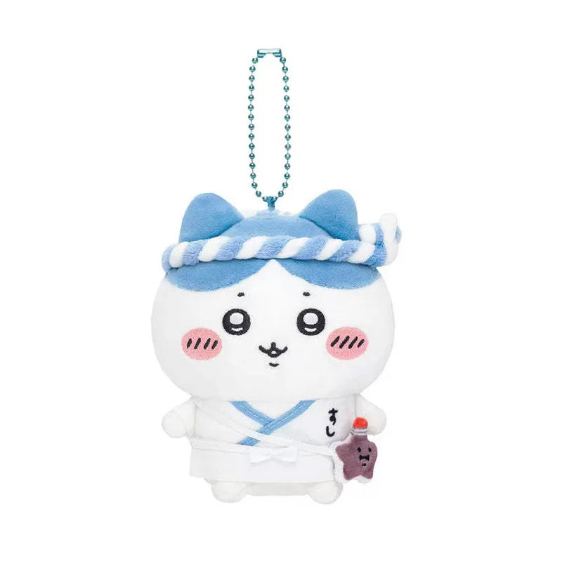 Japanese Anime Figure Shisa Usagi Hachiware Keychain Cute Cartoon Soft Plush Animal Toy Doll Keyring Pendant Bag Charm Accessory