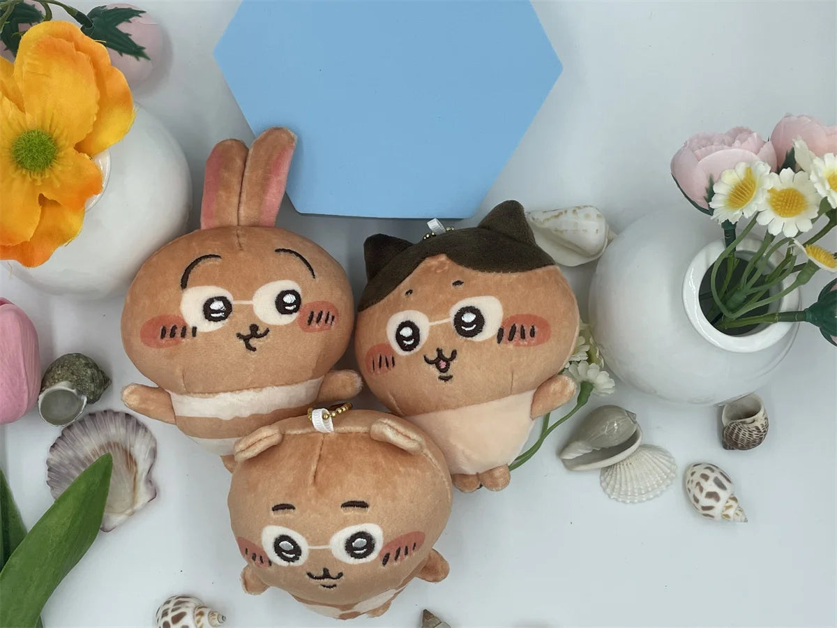 13cm Japanese Cartoon Beach Chiikawa Animated Plush Doll Usagi Keychain Pendant Hachiware Swimsuit Cute Plush Toy Girl Gift