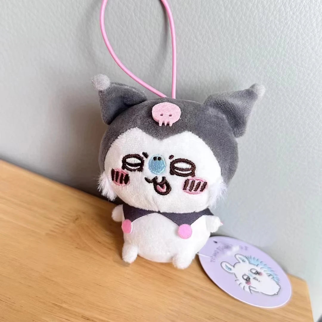 Chiikawa Self-deprecating Bear Collaboration Sanrioin Plush Doll Helo Kiity1 Melodyi Kuromev Sachiji Plush Toy Keychain Decorate