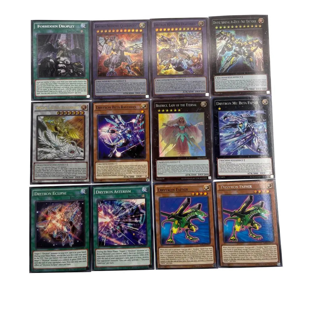 Yu-Gi-Oh Deck 889 DRYTRON PACK English Holographic Golden White Dragon Duel Game Collection Card with Tin Box