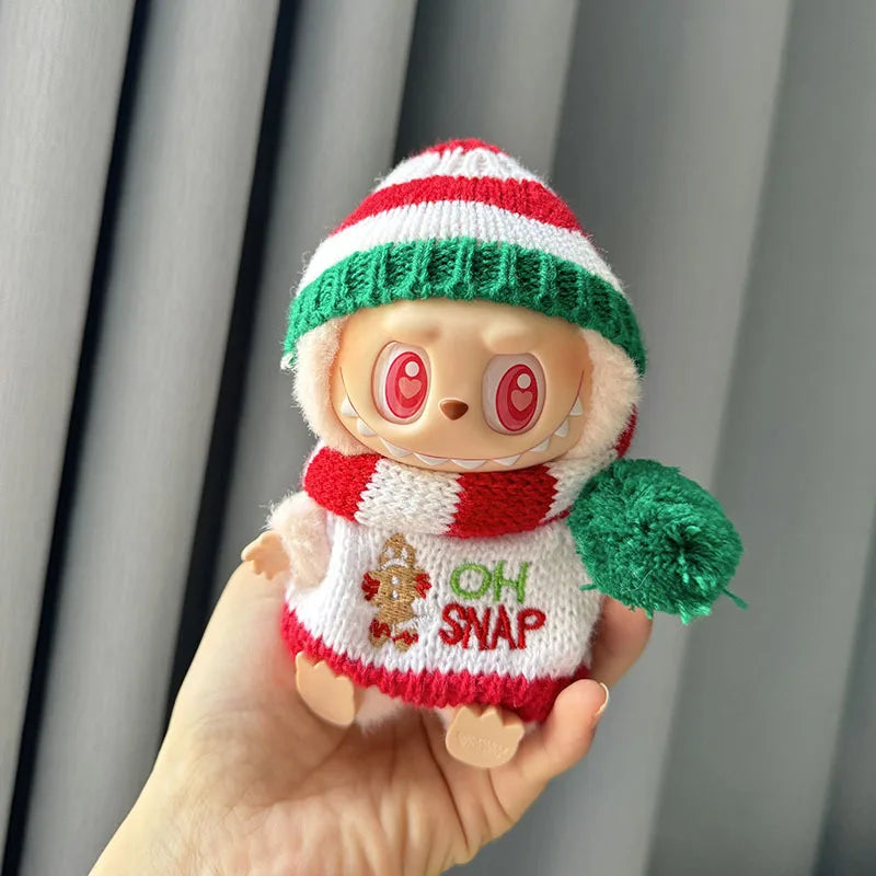 17cm Labubu I II Idol Dolls Scarf Hat Suits Clothing Plush Doll'S Clothes Outfit Accessories For Korea Kpop Exo Sitting Party