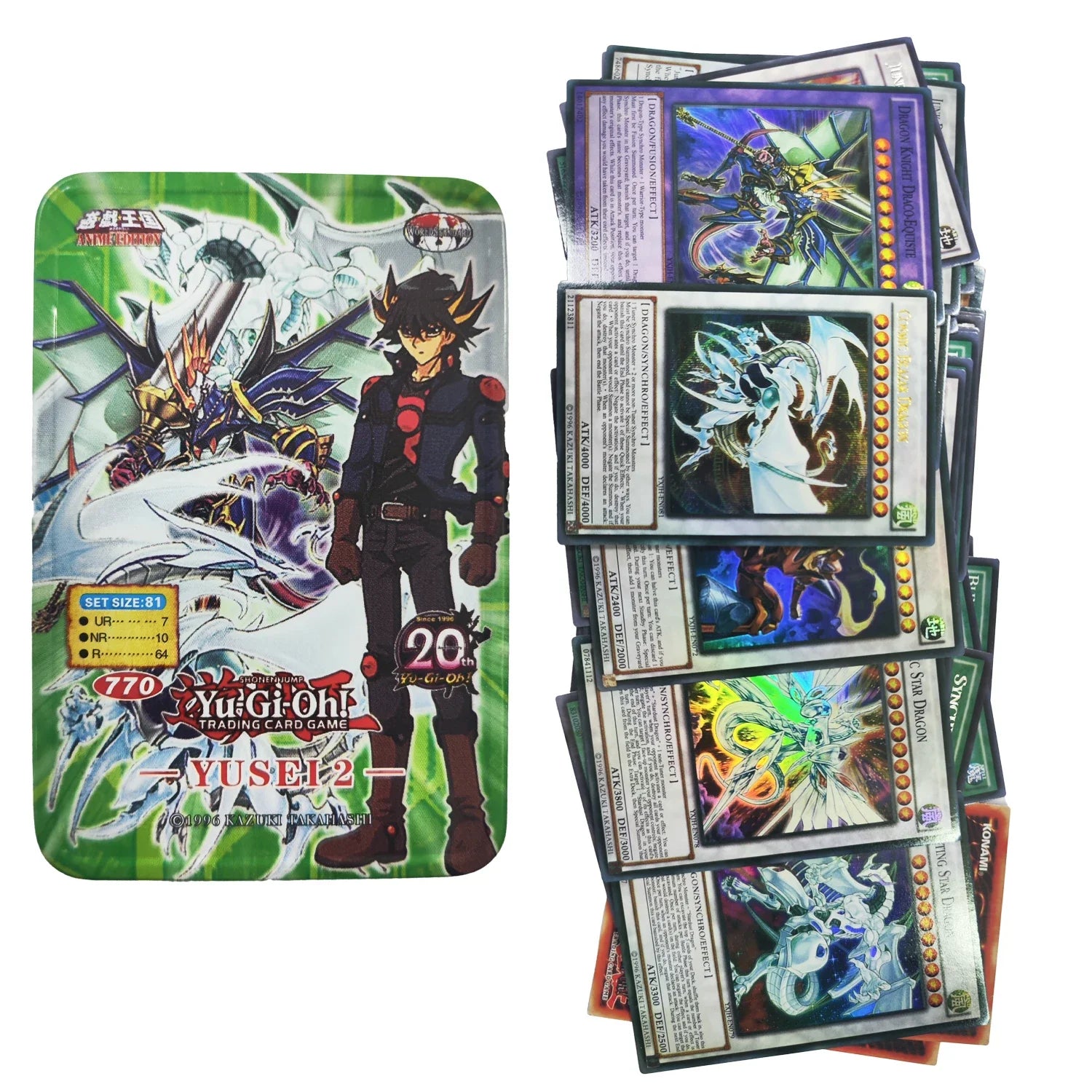 Yu Gi Oh Cards PHARAOH PACK Card English Holographic Golden White Dragon Duel Game Collection Card with Tin Box