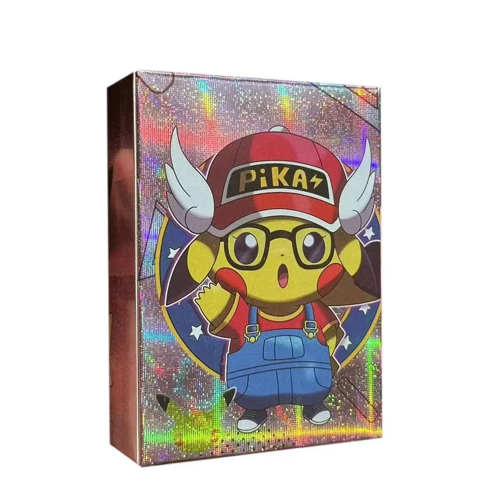 55PCS Box New Pokemon Anime Holographic Cards Pikachu Characters Cosplay English Shiny Collection Trading Card Toys Kids Gift