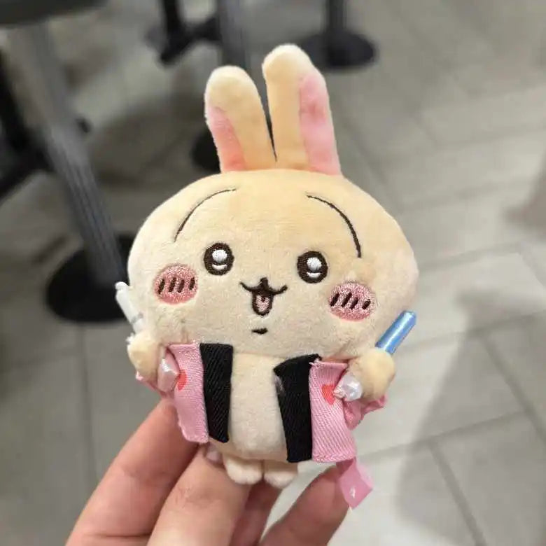 Rabbit Usagis Cheering Series Plush Doll Pendant Self-deprecating Bear Popular Cartoon Toy Keychain Bag Ornament Birthday Gift