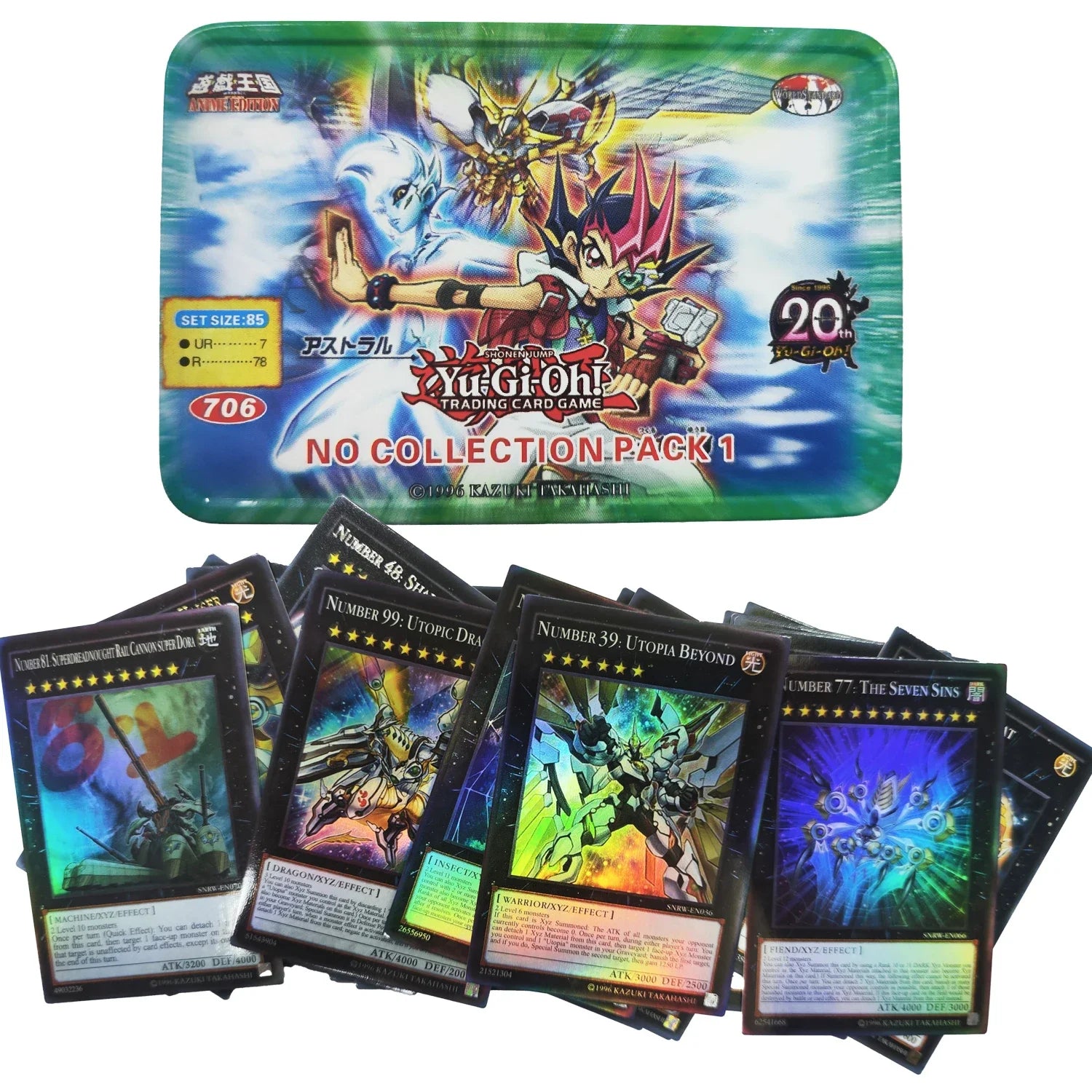 Yu Gi Oh Cards PHARAOH PACK Card English Holographic Golden White Dragon Duel Game Collection Card with Tin Box