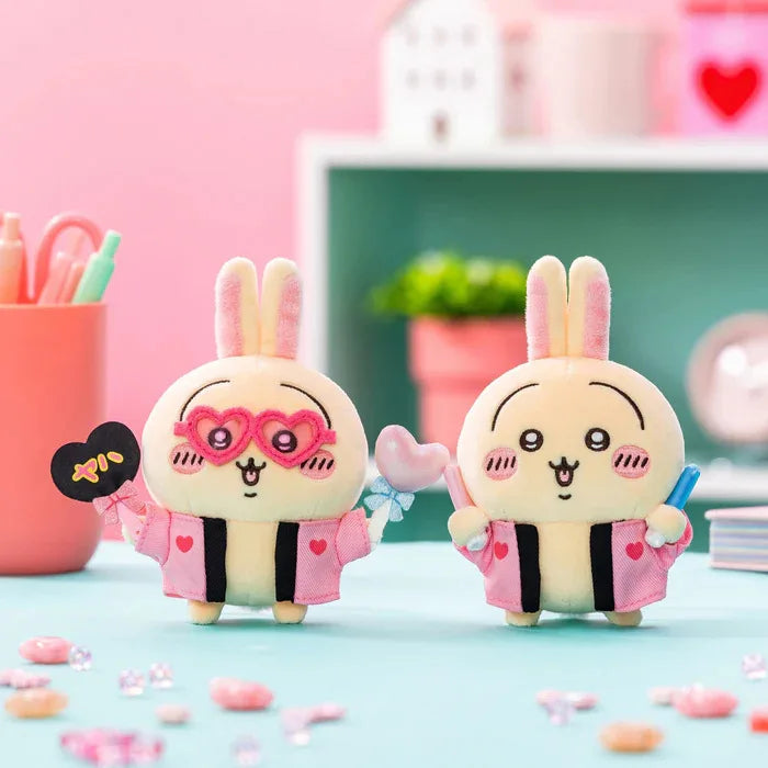 Rabbit Usagis Cheering Series Plush Doll Pendant Self-deprecating Bear Popular Cartoon Toy Keychain Bag Ornament Birthday Gift
