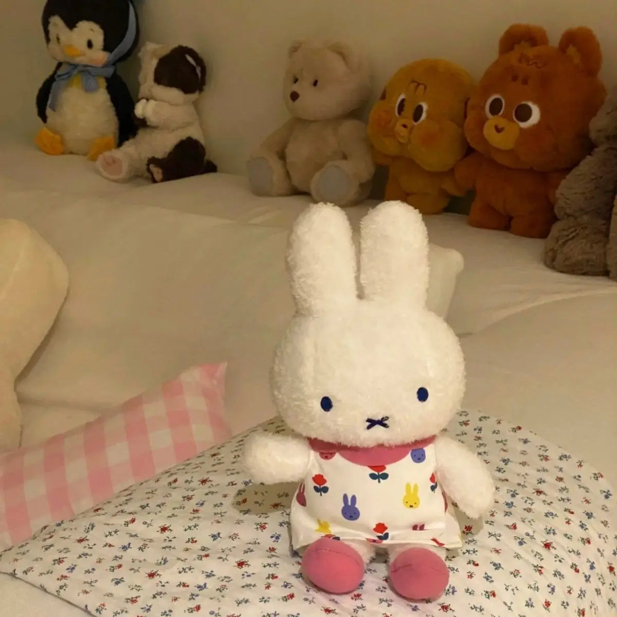 Kawaii Miffy Rabbit Plush Toy Figure Doll 25cm Cotton Doll Cartoon Cute Animation Decoration Christmas Gift