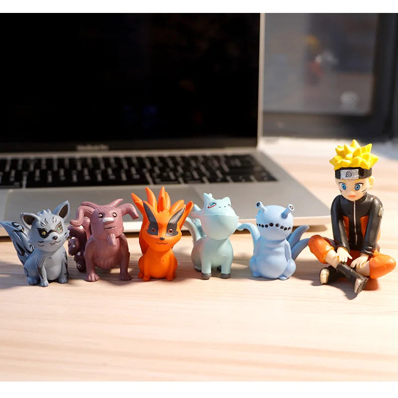 11Pcs/Set Q Version Naruto Anime Figure Uzumaki Bijuu Figurine PVC Action Figures Collection Model Toys for Children Gifts