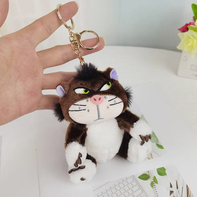 12cm Disney Lucifer Plush Keychain Doll Kawaii Lucifer Bag Pendant Plush Stuffed Toy Cat Backpack Key Ring Kids Birthday Gift