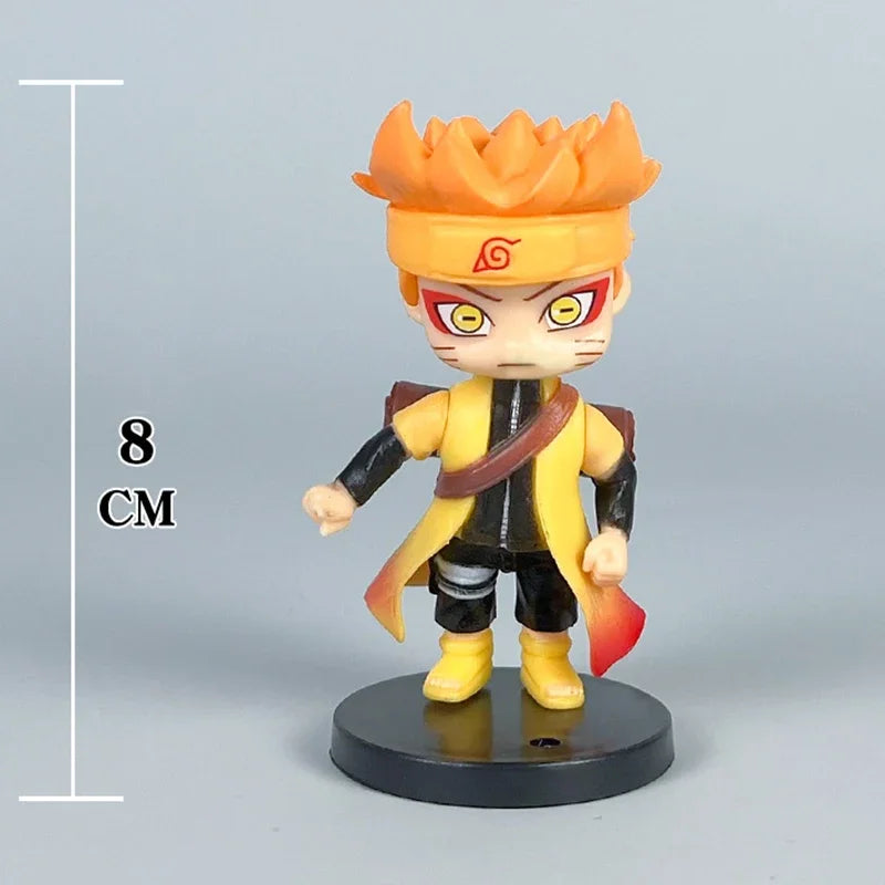 12Pcs Naruto Anime Sasuke Itachi Kakashi Gaara Jiraiya Sakura Q Version Model PVC Figures Kids Toys Dolls Gift