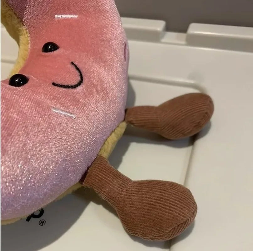 Jelly Cat 20cm Pink Donut Plush Doll Cute Dessert Bread Home Decoration Cat And Dog Interactive Toy Pet Gift