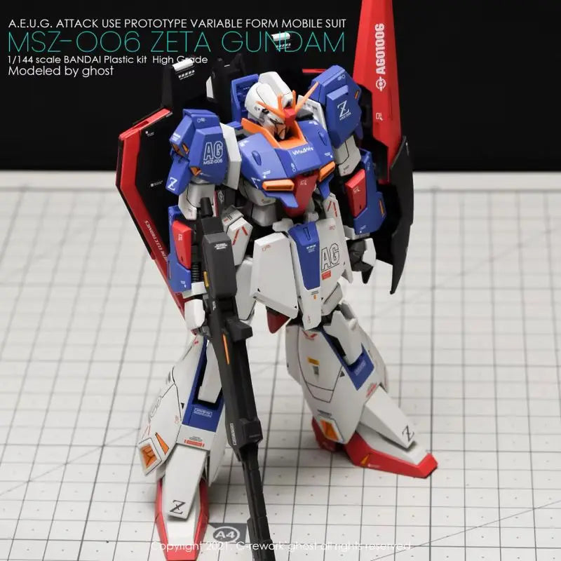 Jms Model Hg 1/144 Msz-006 Zeta Model Kit Assembly Anime Cartoon Action Doll Plastic Model Hobbies Children Toy Collection Gifts