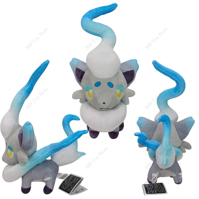New Arrival Pokemon Plush Shiny Hisuian Zorua Soft Stuffed Animal Toy Anime Hisuian Zorua Plushie Dolls For Kids Birthday Gifts