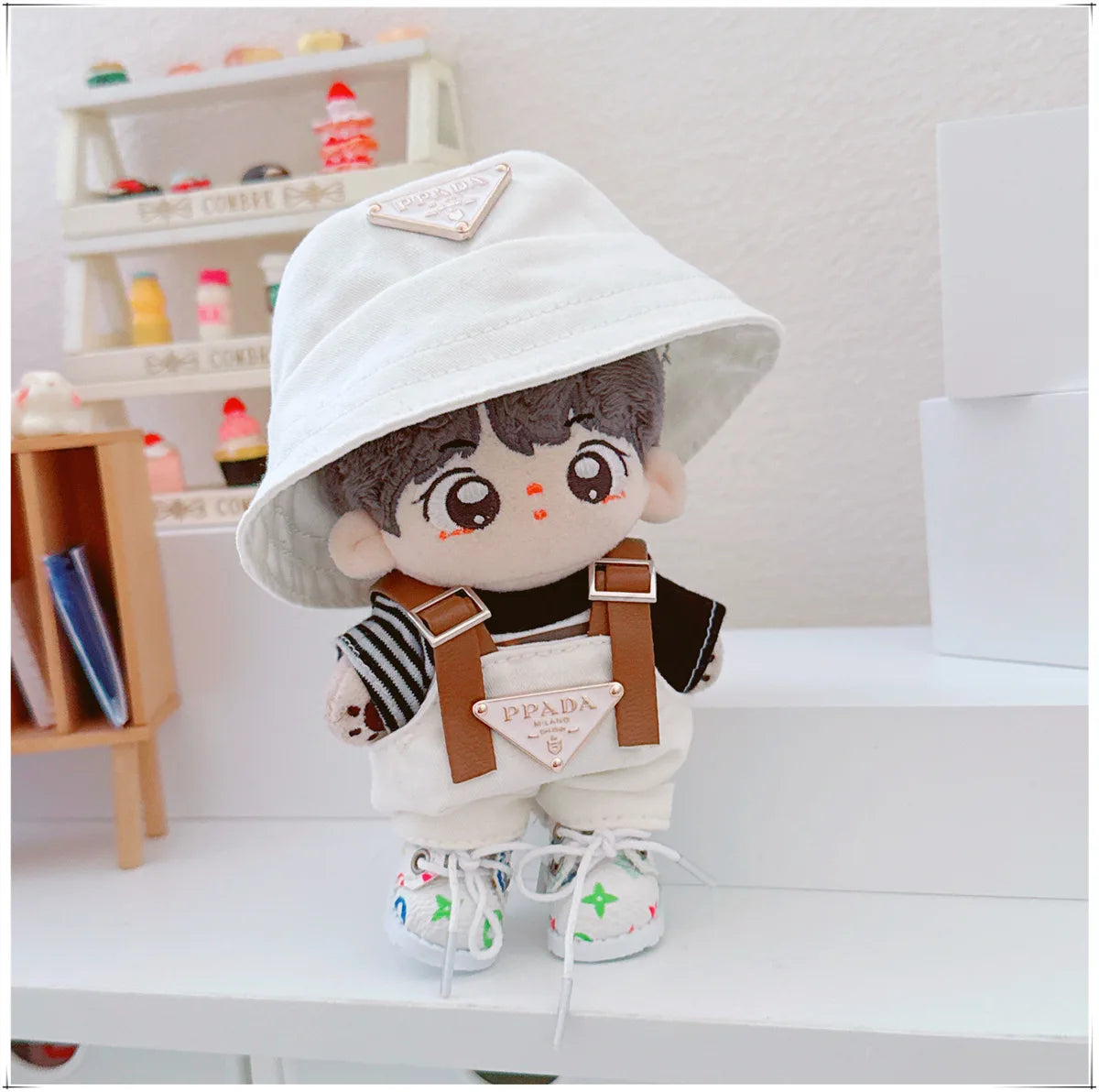 The first and second generations of Labubu only sell 17cm seated party clothes accessories inverted triangle workwear fashion (No Doll)