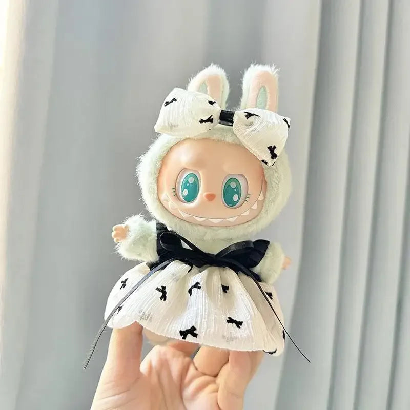 17cm Mini Plush Doll'S Clothes Outfit Accessories For Korea Kpop Exo Labubu Idol V1 V2 Strap skirt set Clothing Gift (No Doll)