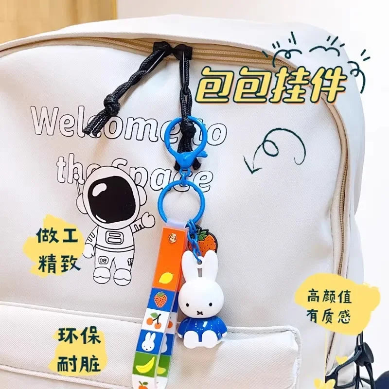 Kawaii Miffy Cute Doll Fruit Series Keychain Backpack Pendant Boy and Girl Toy Gift