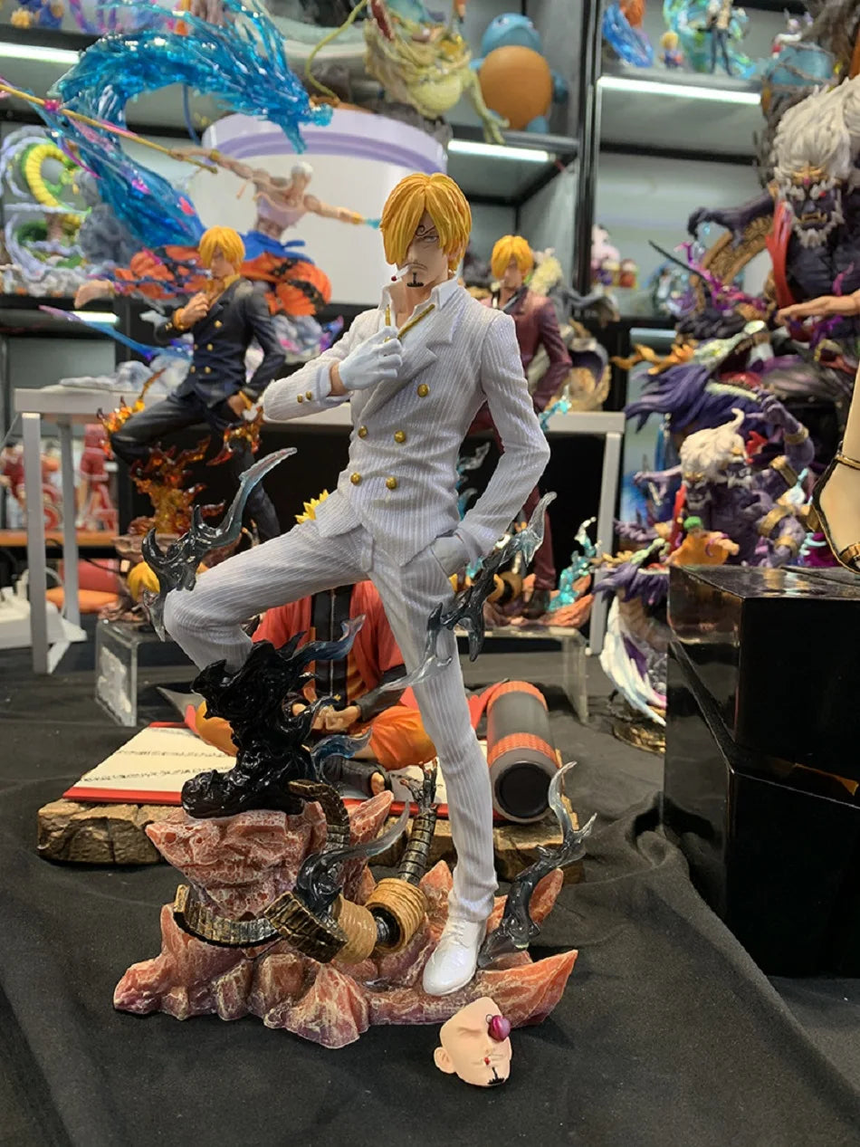 One Piece Gk Black And White Sanji Large 23cm Sanji Anime Accessory Model Children'S Toy