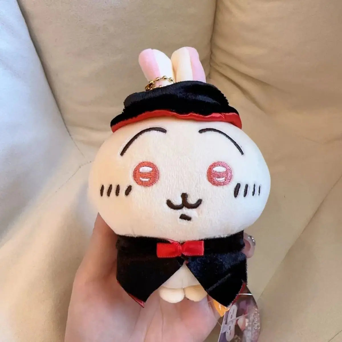 Cartoon Plush Doll Chiikawa Vampire Usagi Halloween Limited Series Bead Chain Keychain Doll Cute School Bag Pendant Decoration