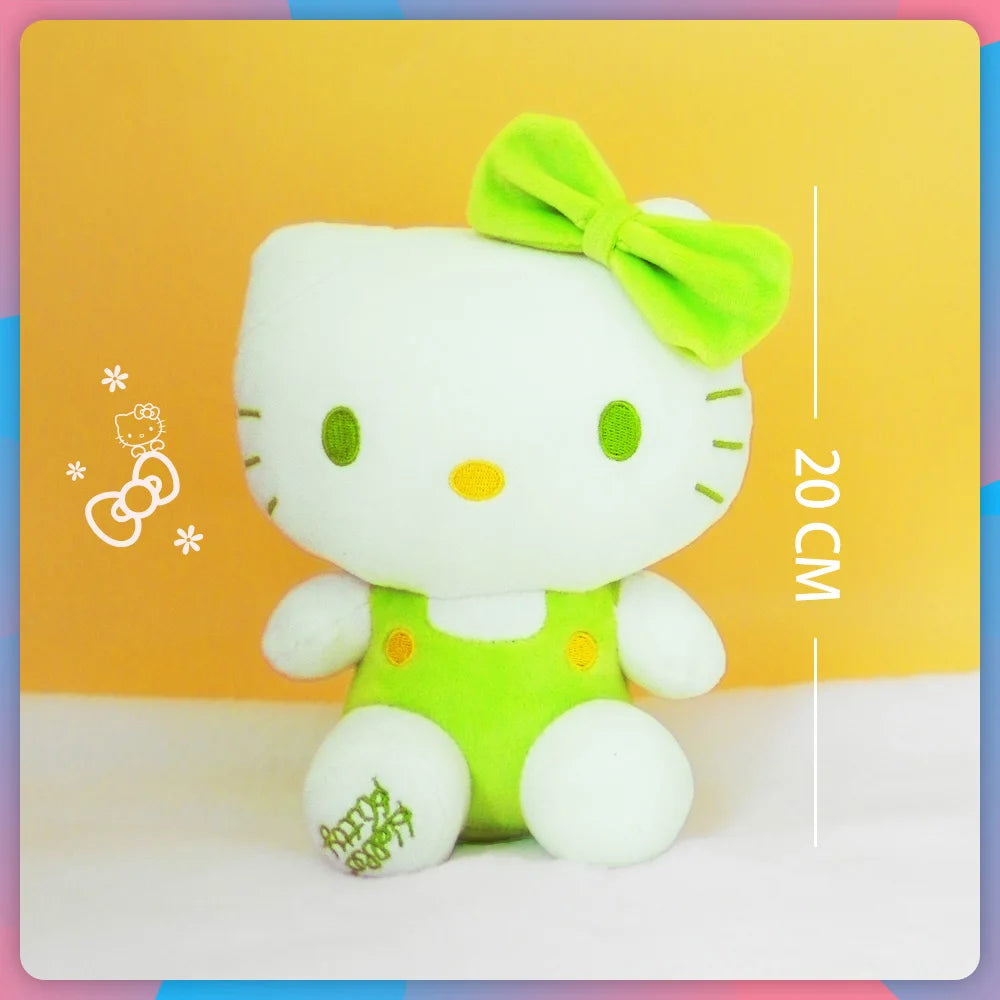20cm Anime Sanrio Plush Toys Kawaii Hello Kitty Cinnamoroll Kuromi Pom Pom Purin cat Gift Dolls Stuffed Children Plushies Doll