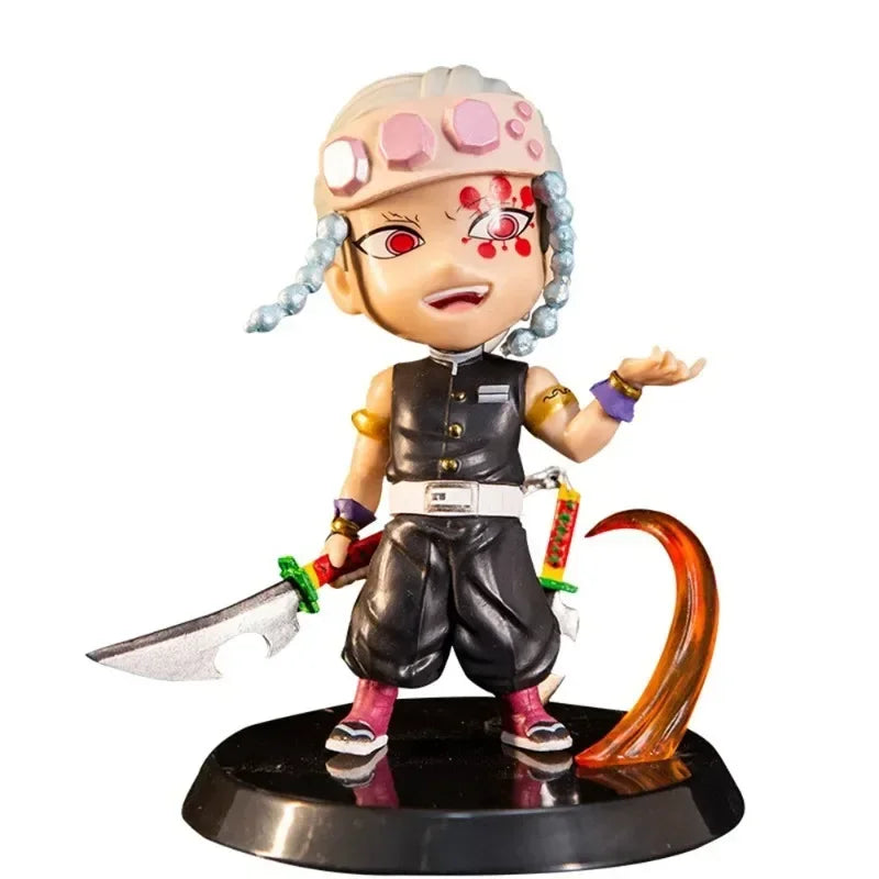 Demon Slayer Figure Kamado Tanjirou Tomioka Giyuu Kanroji Mitsuri Action Figure Q Version Model Cartoon Desktop Decor Toys Gift