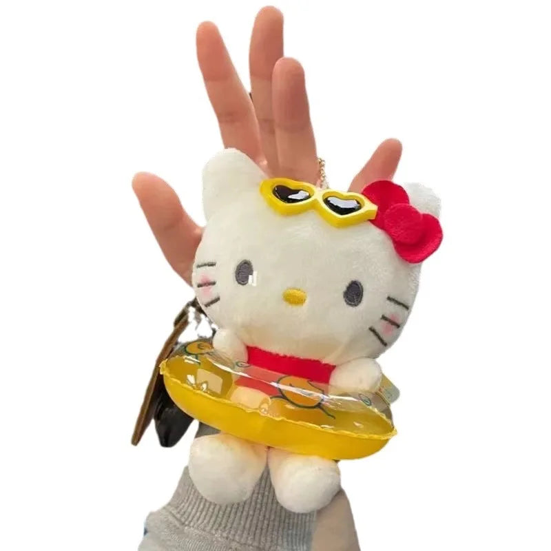 10cm Sanrio Plush Stuffed Soft Doll Keychain Cartoon Hello Kitty Plushies Bag Pendant Accessories Girls Gift Kids Toys