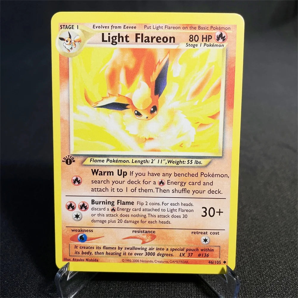 Pokémon Cards Foil Flash Card Neo Destiny Series Celebi Dark Donphan Light Flareon Collection Cards Model Toy Gifts Proxy Card
