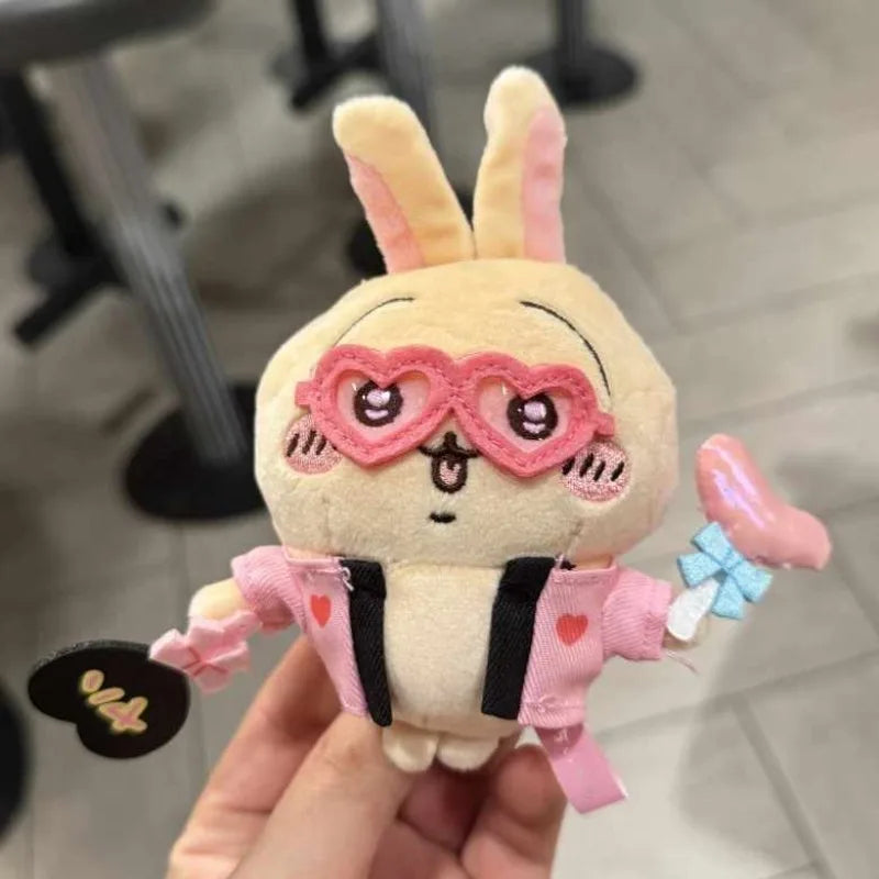 Rabbit Usagis Cheering Series Plush Doll Pendant Self-deprecating Bear Popular Cartoon Toy Keychain Bag Ornament Birthday Gift