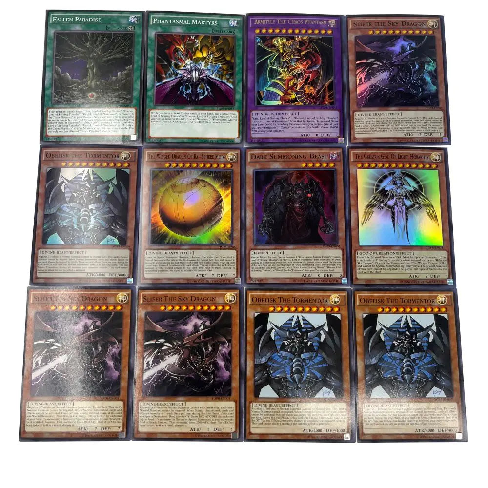 Yu-Gi-Oh Deck 341 THE GOD OF LIGHT CREATION English Holographic Golden White Dragon Duel Game Collection Card with Tin Box
