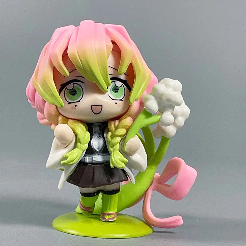 Demon Slayer Anime 9cm Model Figures Tanjirou Nezuko Zenitsu Kyoujurou Kanroji Dolls Action Figure Toys for Kids Birthday Gift