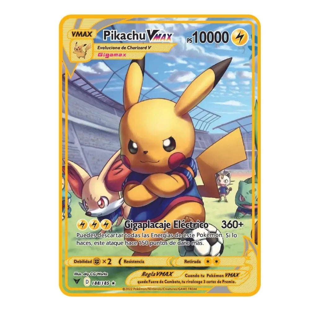 2024 New Spanish Pok é mon Cards Metal Pokemon Letters Spanish Pokemon Iron Cards Mewtwo Pikachu Gx Charizard Vmax Cartas Pok é